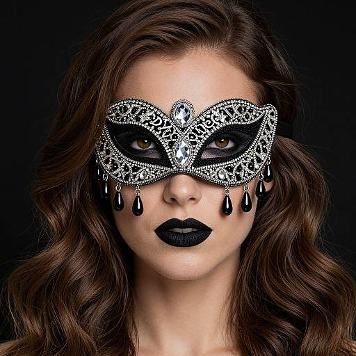 Elegant Woman in Demonica Jewel Mask