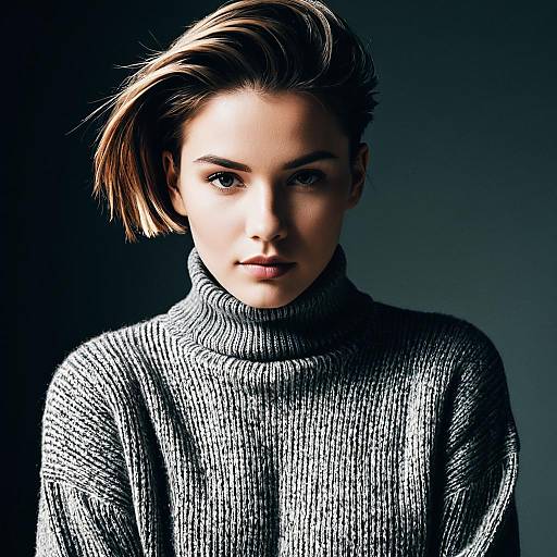 Glossy Editorial Undercut on Woman