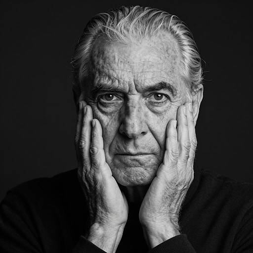 Elderly Man Portrait in Black and White