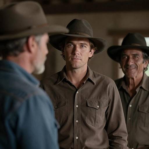 Portrait of Three Men in Western Attire