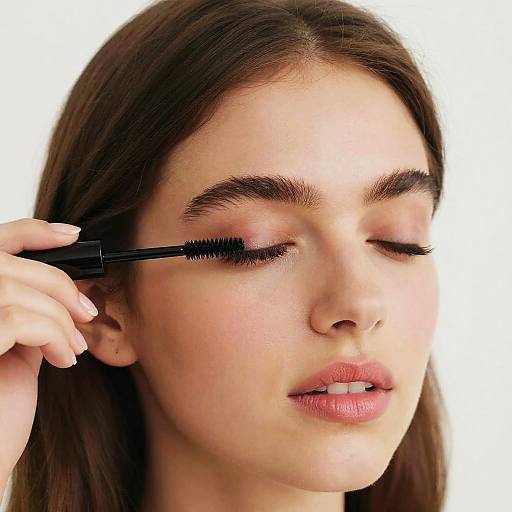 Soft Portrait of Woman Curling Eyelashes