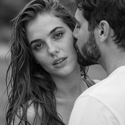Intimate Black-and-White Couple Portrait