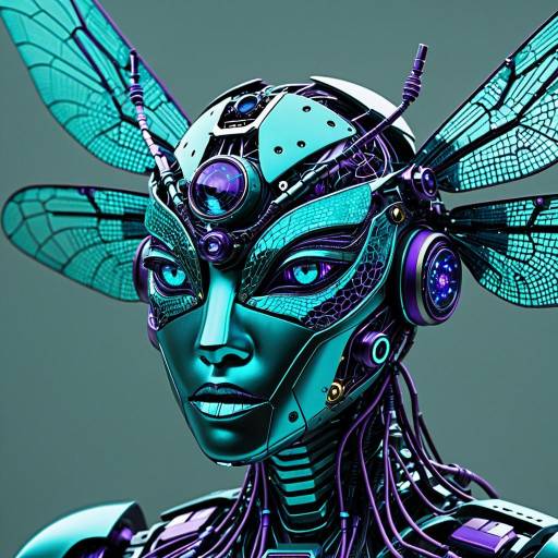 Futuristic Mechanical Dragonfly Portrait