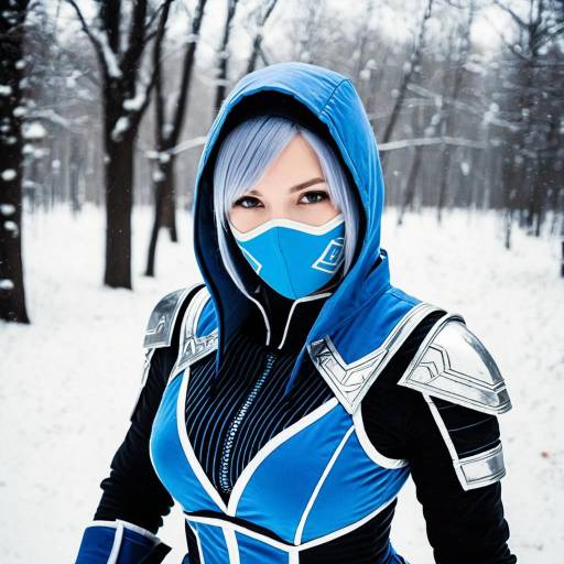 Stunning Woman in Sub-Zero Cosplay