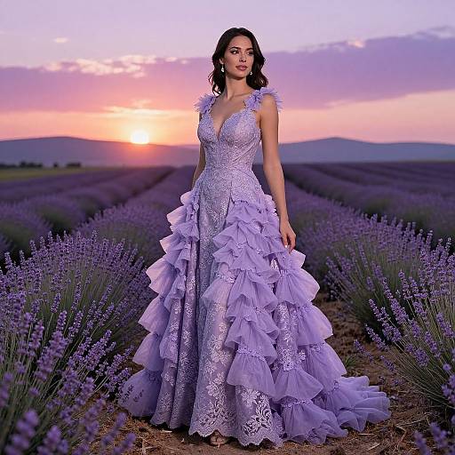 Elegant Woman in Lavender Gown