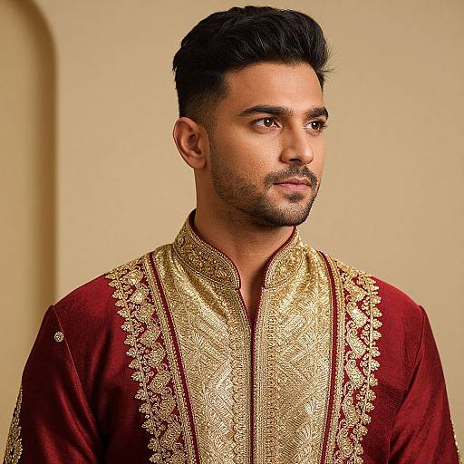 Close-Up of Man in Krish Costume