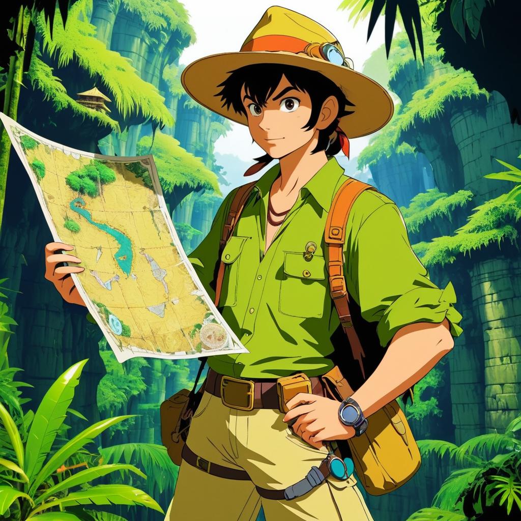 Bold Treasure Hunter in Jungle Adventure