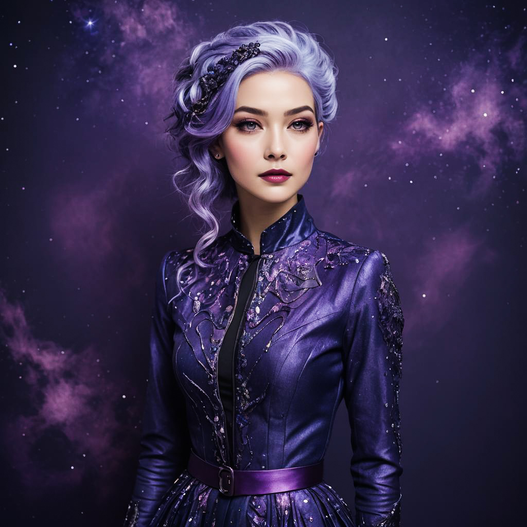 Mesmerizing Lavender Haired Artist Portrait