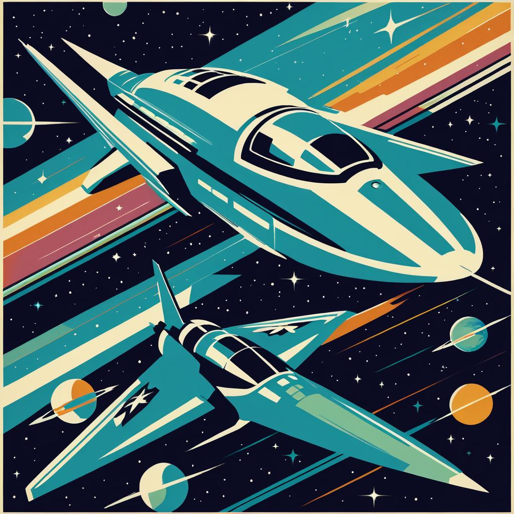 Vintage Sci-Fi Starship Captain Artwork