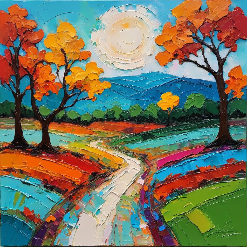 Vibrant Impasto Landscape by Eddie Martinez