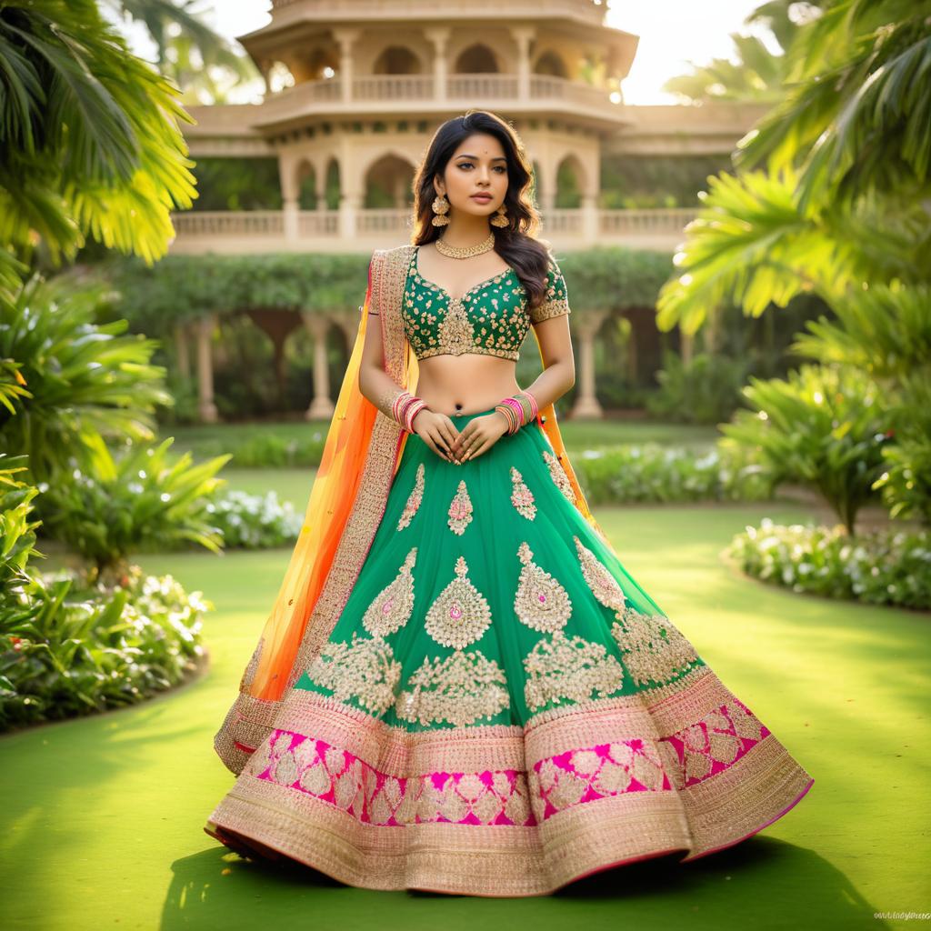 Glamorous Portrait of Indian Actress in Garden