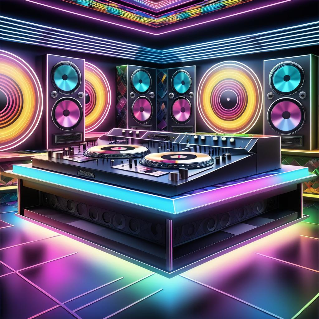 Stylish 1970s Disco DJ Booth Cover