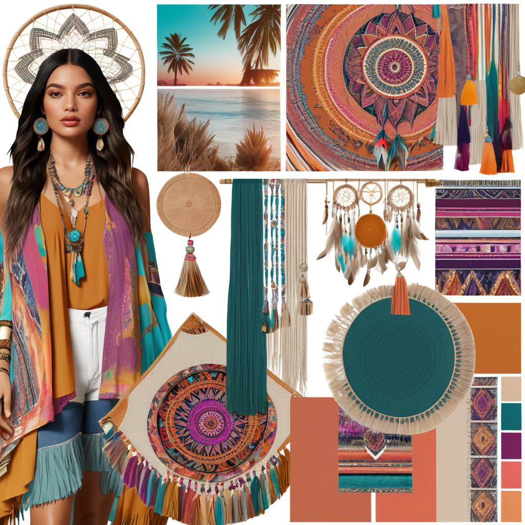 Bohemian Chic Moodboard Collage Design