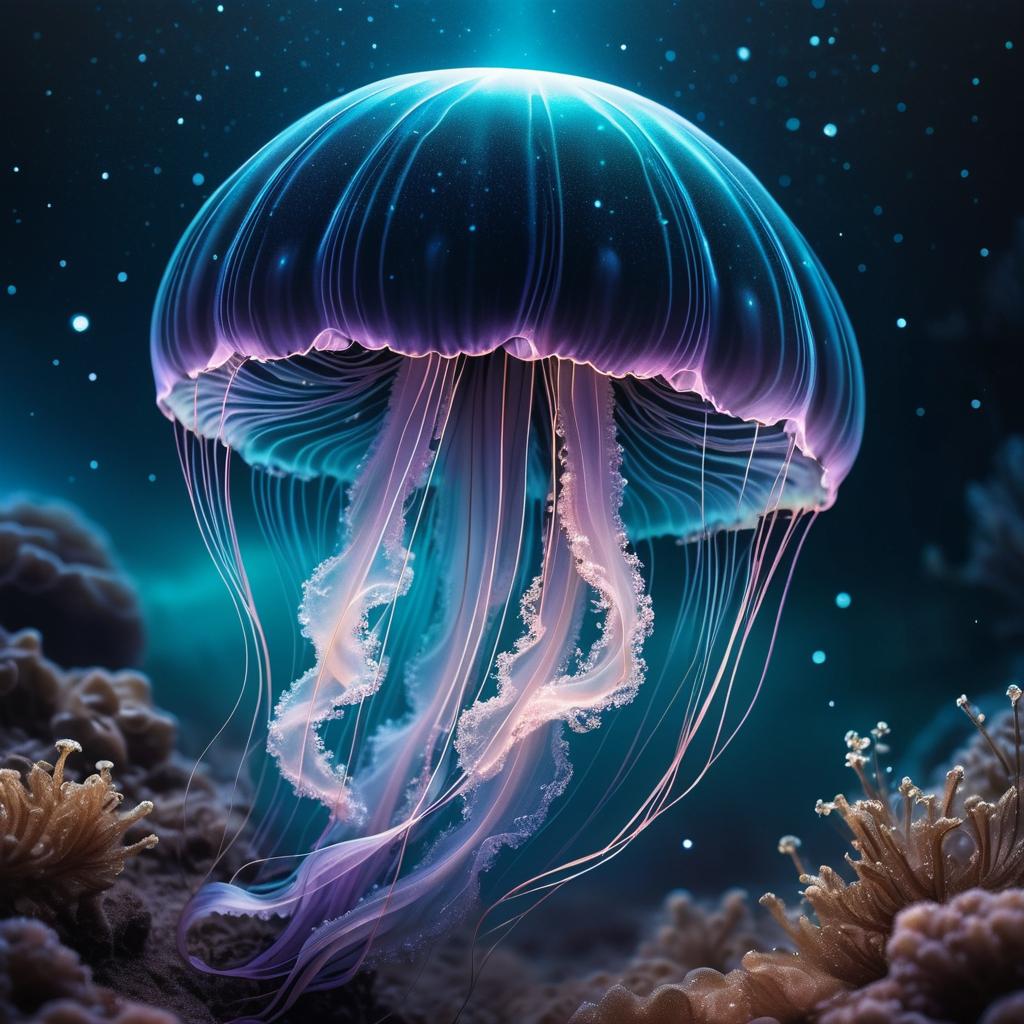 Ethereal Jellyfish in Sparkling Dreamscape