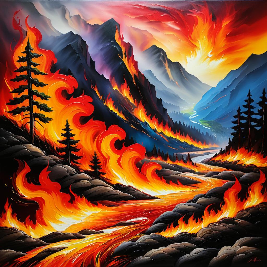 Fiery Wildfire: An Artistic Inferno