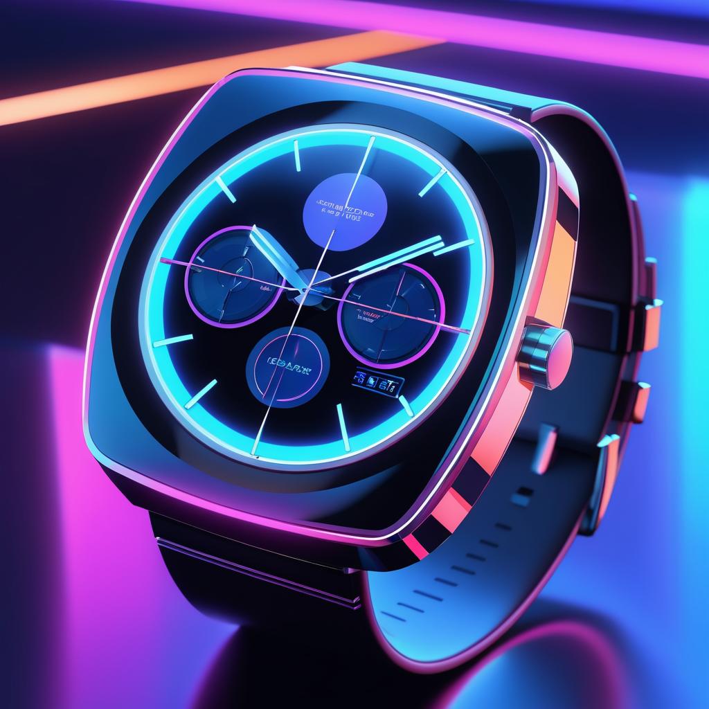 Futuristic Smartwatch Digital Art Showcase