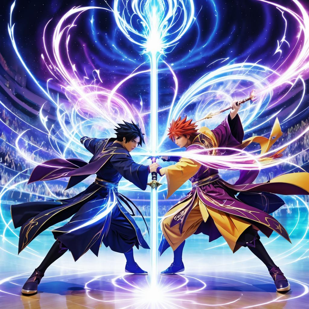 Epic Duel of Rival Wizards in Arena