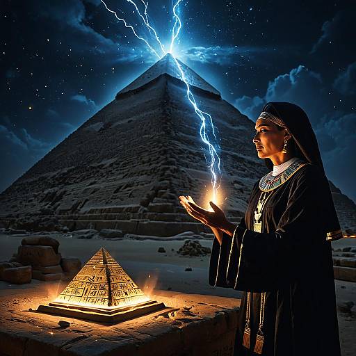 Ancient Egyptian Priest Conjures Magic at Night