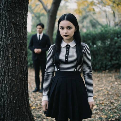 Wednesday Addams Outdoor Fashion Scene