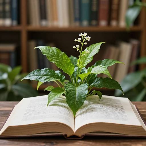 Lush Plant Growing from Open Book