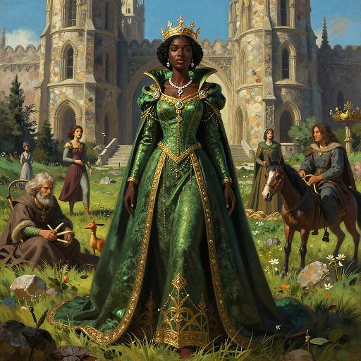 Majestic Medieval Queen in Green Vale