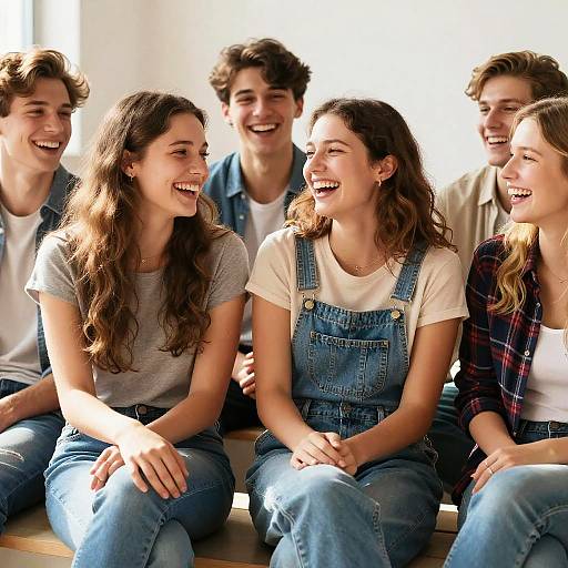 Sunny Young Friends Laughing Together