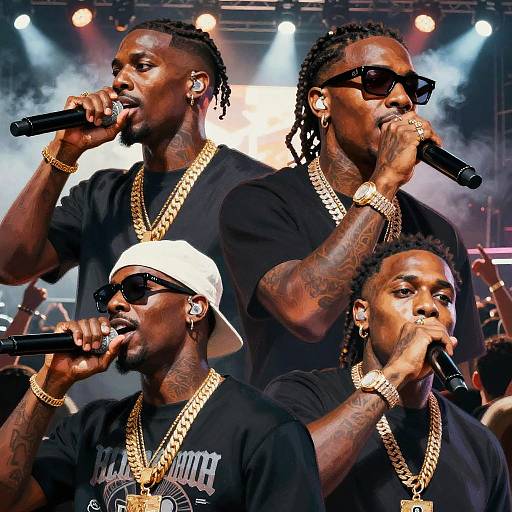 Dynamic Rapper Portraits in Concert