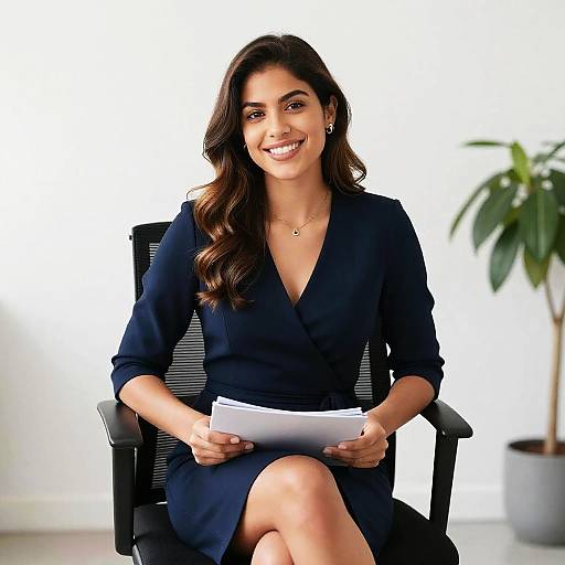 Latina Office Professional in Navy Dress