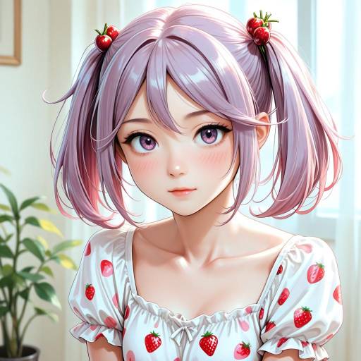 Comic of Girls with Strawberry Prints