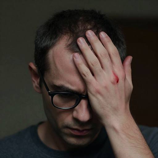 Intense Portrait of a Man with Paint