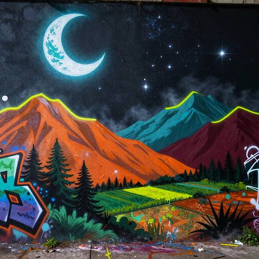 Dreamy Urban Graffiti Nocturne