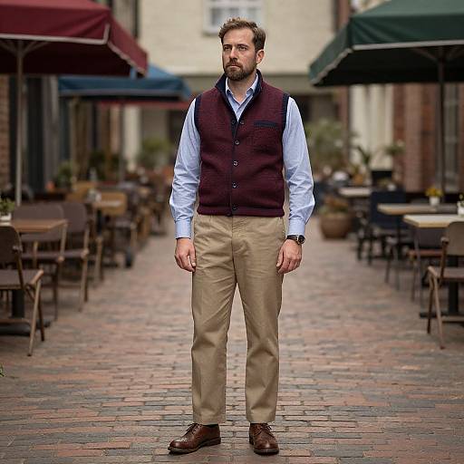 Man in Traditional Fair Isle Vest