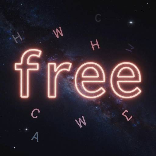 Cosmic Neon Fragmented Word Art