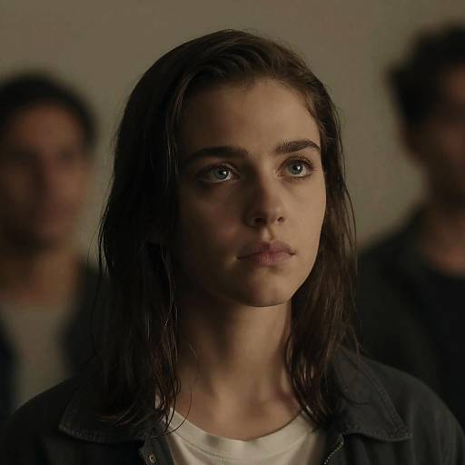 Serious Young Woman in Warm Lighting