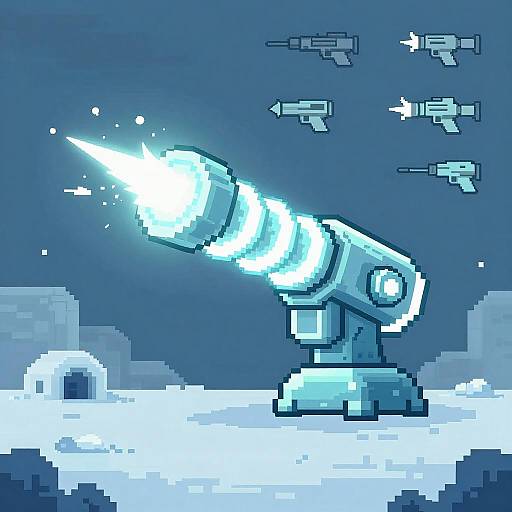 Minimalist Hovering Plasma Cannon Sprite