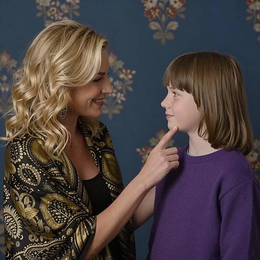 Tender Moment Between Woman and Boy