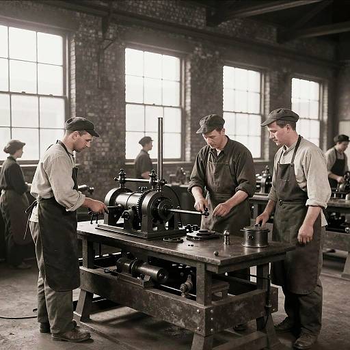 1910s Factory Floor Workers Scene