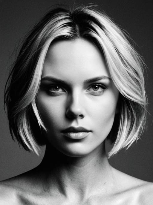 Photorealistic Headshot of Woman's Bob Hairstyle
