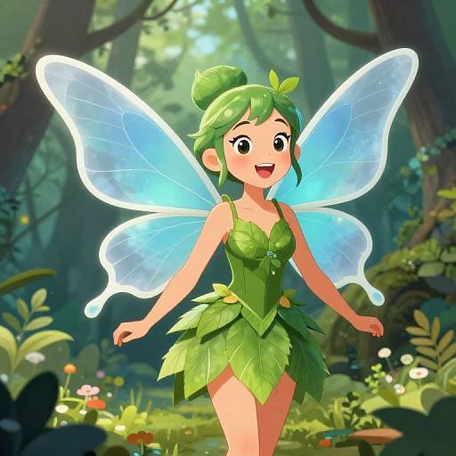 Charming Blue-Winged Forest Fairy
