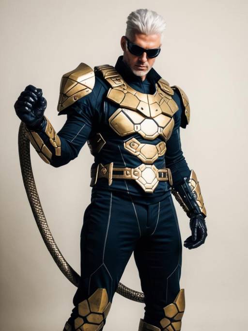 Man in Solidus Snake Cosplay Costume