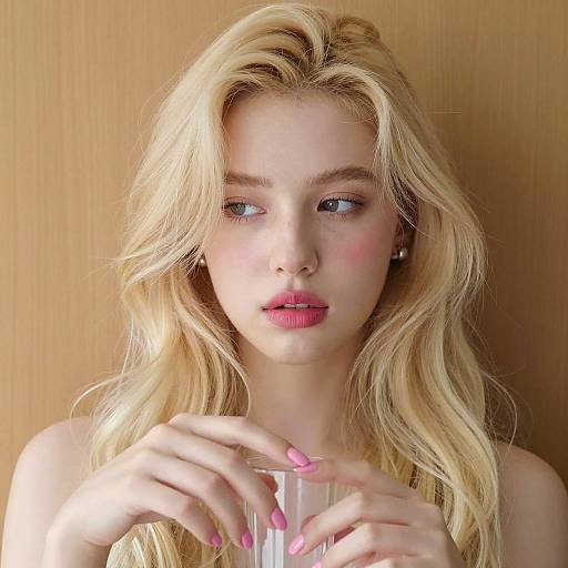 Young Woman with Glass Object Portrait