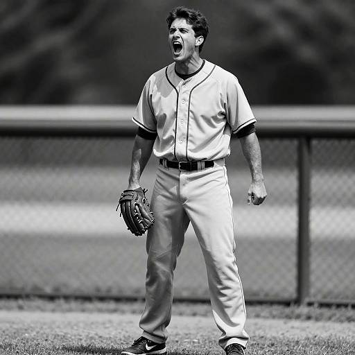 Dynamic Baseball Player Yelling in Action