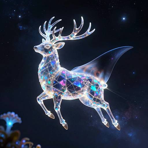 Luminous Manta Ray Crystal Deer