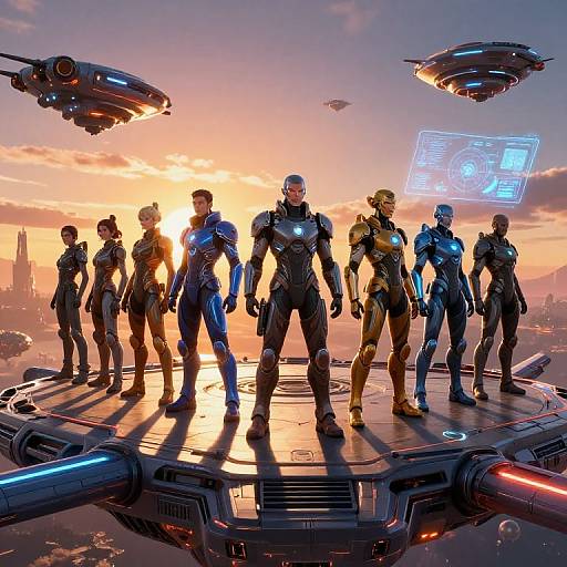 Sci-Fi Fighter Team Assembling Launch