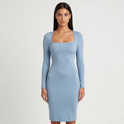 Modern Minimalist Woman in Pastel Dress