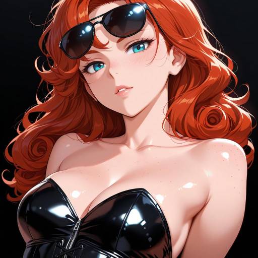 Auburn-Haired Beauty in Shiny Leotard Auburn-Haired Beauty in Shiny Leotard