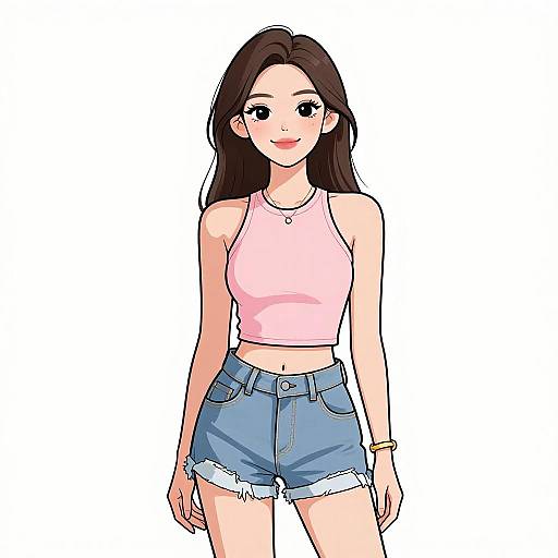 Smiling Woman in Casual Summer Outfit