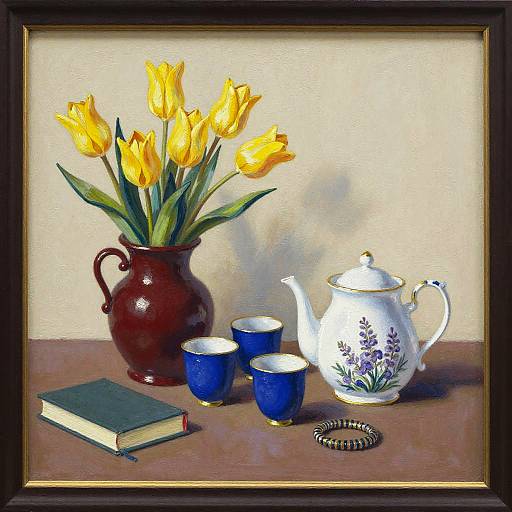 Cozy Gouache Still Life Composition