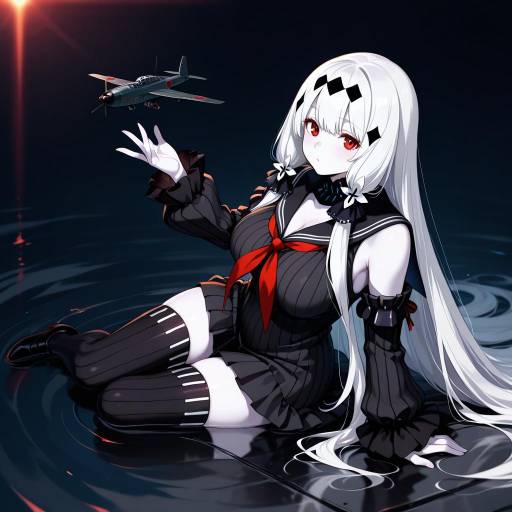 Illustration of Aircraft carrier water oni, kantai collection in the style of Nyoro (nyoronyoro000)