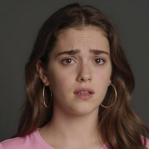 Portrait of a Concerned Young Woman